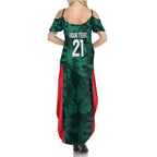 Royal Bengal Tiger Bangladesh Cricket Custom Summer Maxi Dress The Red and Green Version