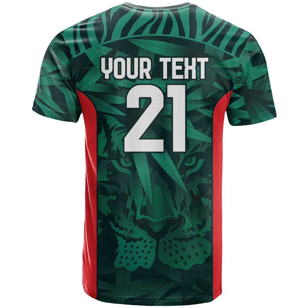 Royal Bengal Tiger Bangladesh Cricket Custom T Shirt The Red and Green Version