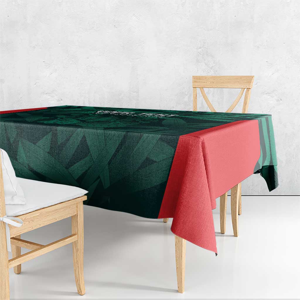 Royal Bengal Tiger Bangladesh Cricket Custom Tablecloth The Red and Green Version