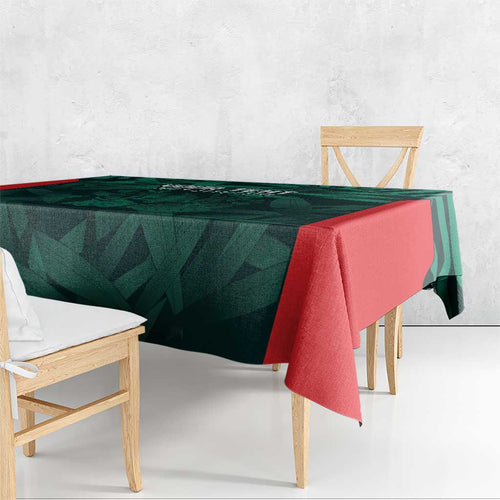 Royal Bengal Tiger Bangladesh Cricket Custom Tablecloth The Red and Green Version