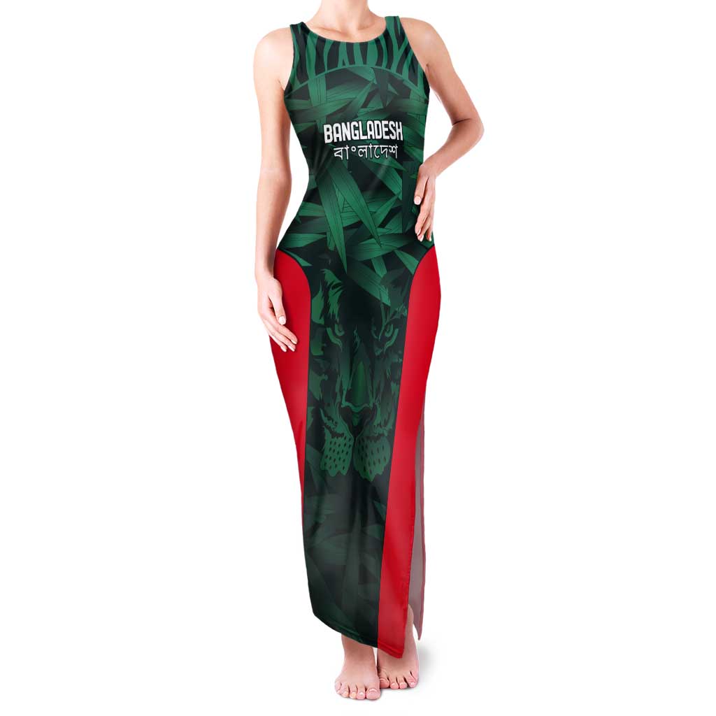 Royal Bengal Tiger Bangladesh Cricket Custom Tank Maxi Dress The Red and Green Version
