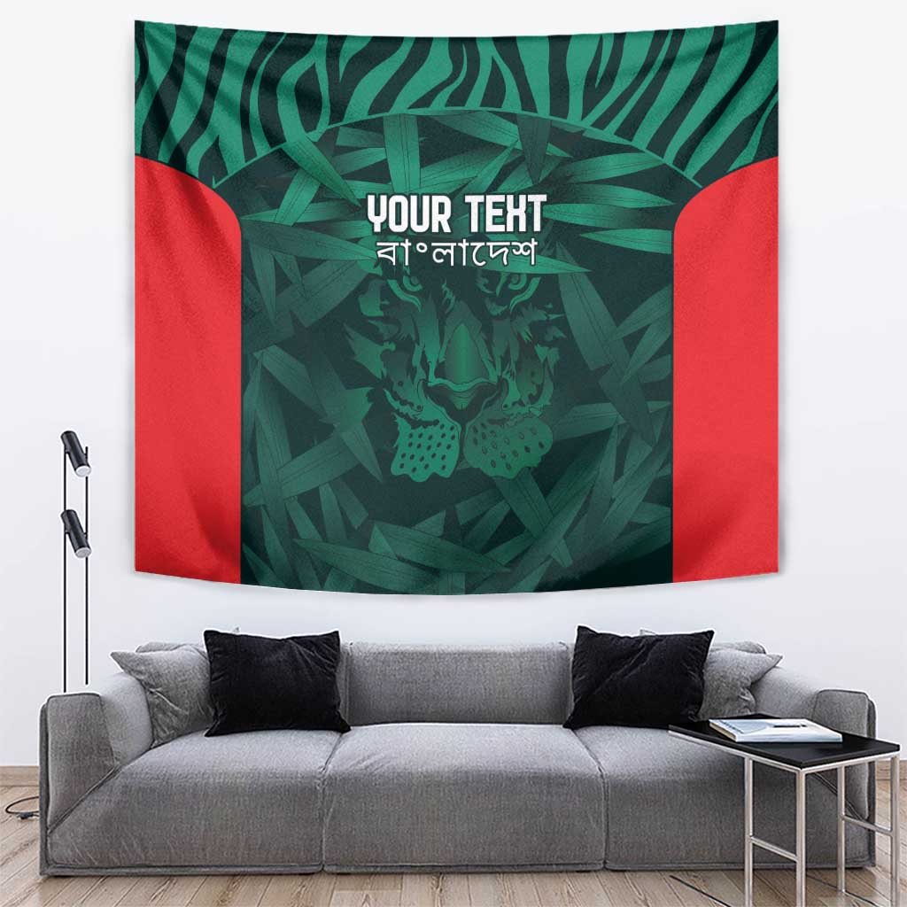 Royal Bengal Tiger Bangladesh Cricket Custom Tapestry The Red and Green Version