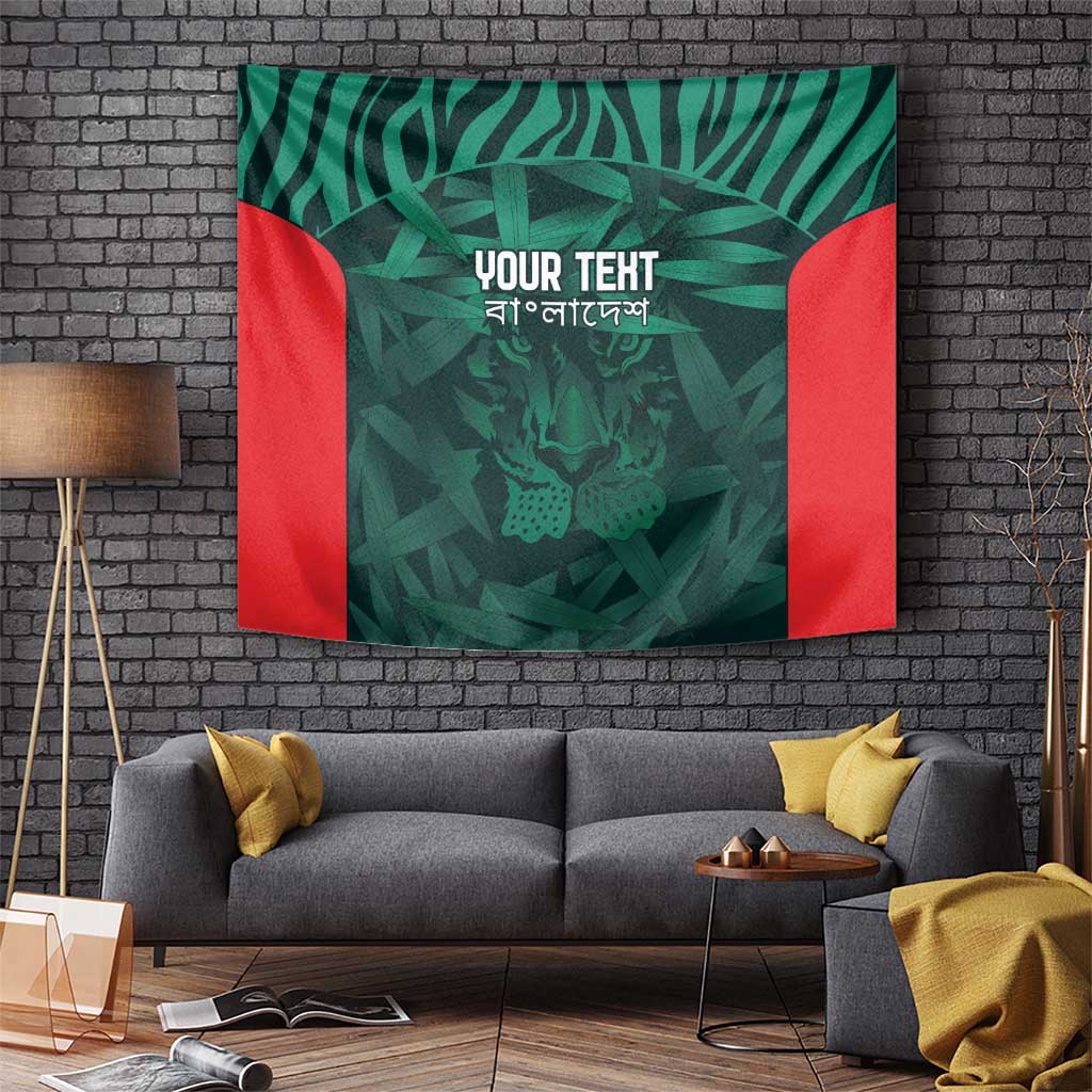 Royal Bengal Tiger Bangladesh Cricket Custom Tapestry The Red and Green Version