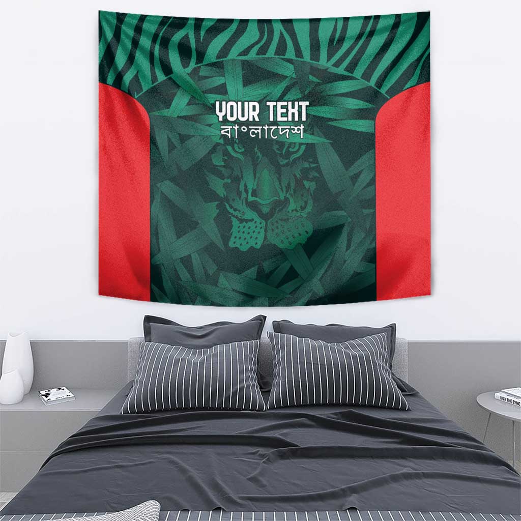 Royal Bengal Tiger Bangladesh Cricket Custom Tapestry The Red and Green Version