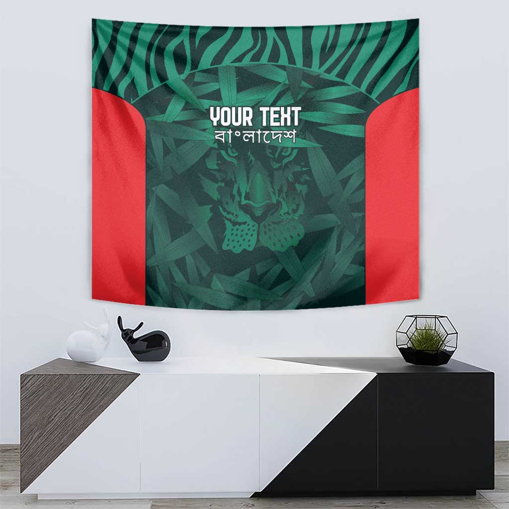 Royal Bengal Tiger Bangladesh Cricket Custom Tapestry The Red and Green Version
