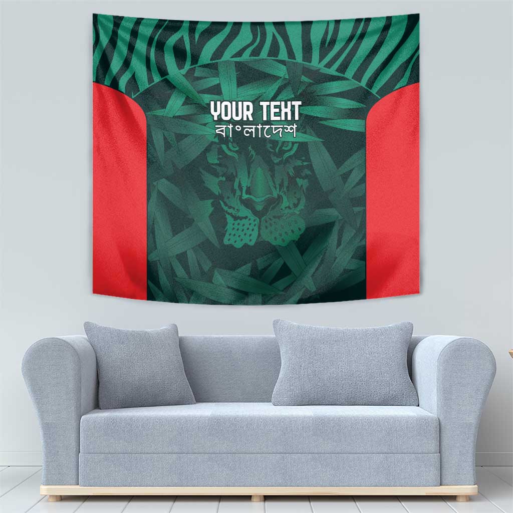 Royal Bengal Tiger Bangladesh Cricket Custom Tapestry The Red and Green Version