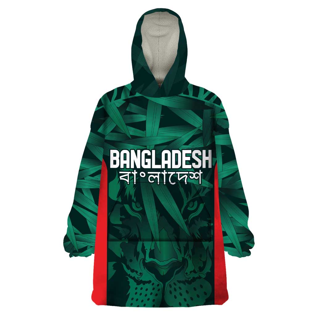 Royal Bengal Tiger Bangladesh Cricket Custom Wearable Blanket Hoodie The Red and Green Version