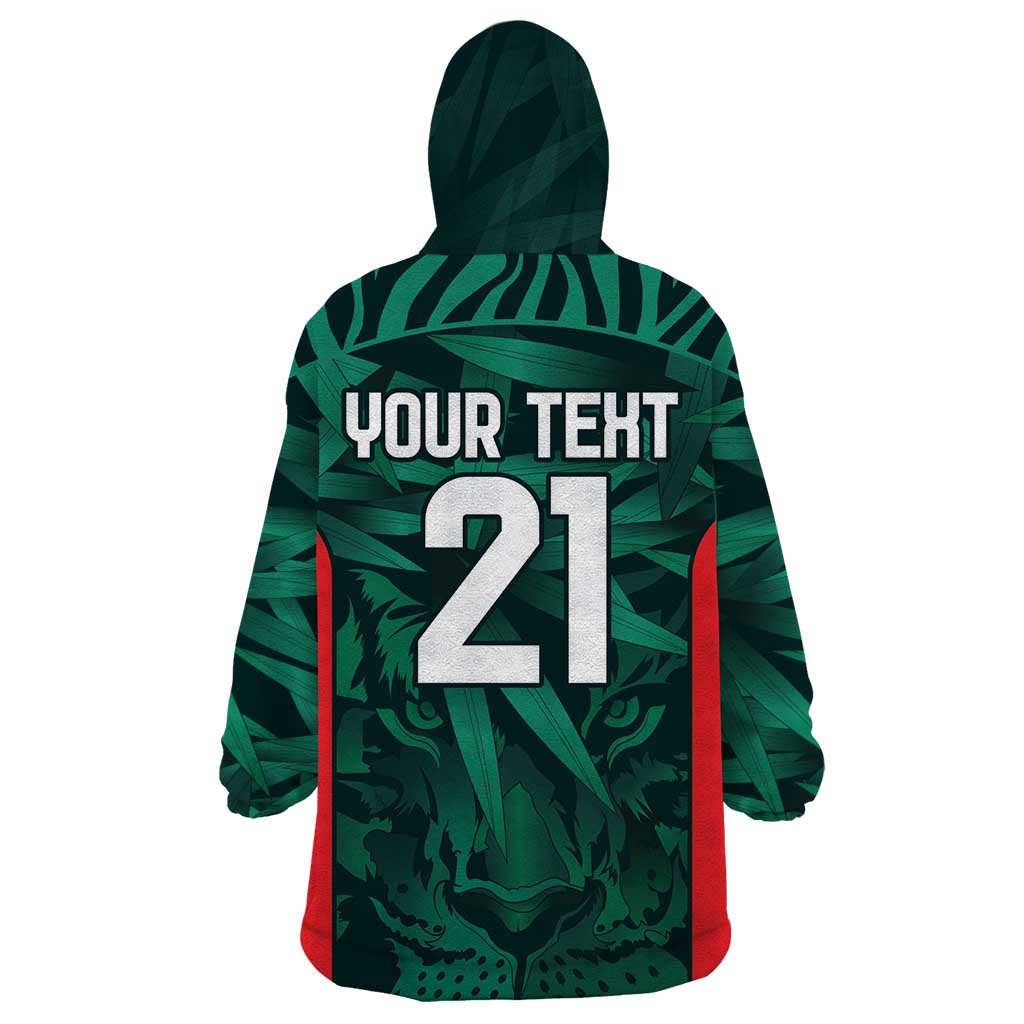 Royal Bengal Tiger Bangladesh Cricket Custom Wearable Blanket Hoodie The Red and Green Version