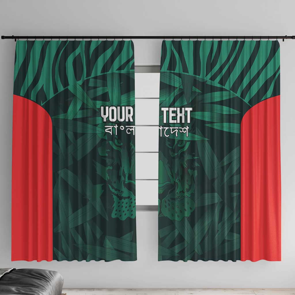 Royal Bengal Tiger Bangladesh Cricket Custom Window Curtain The Red and Green Version