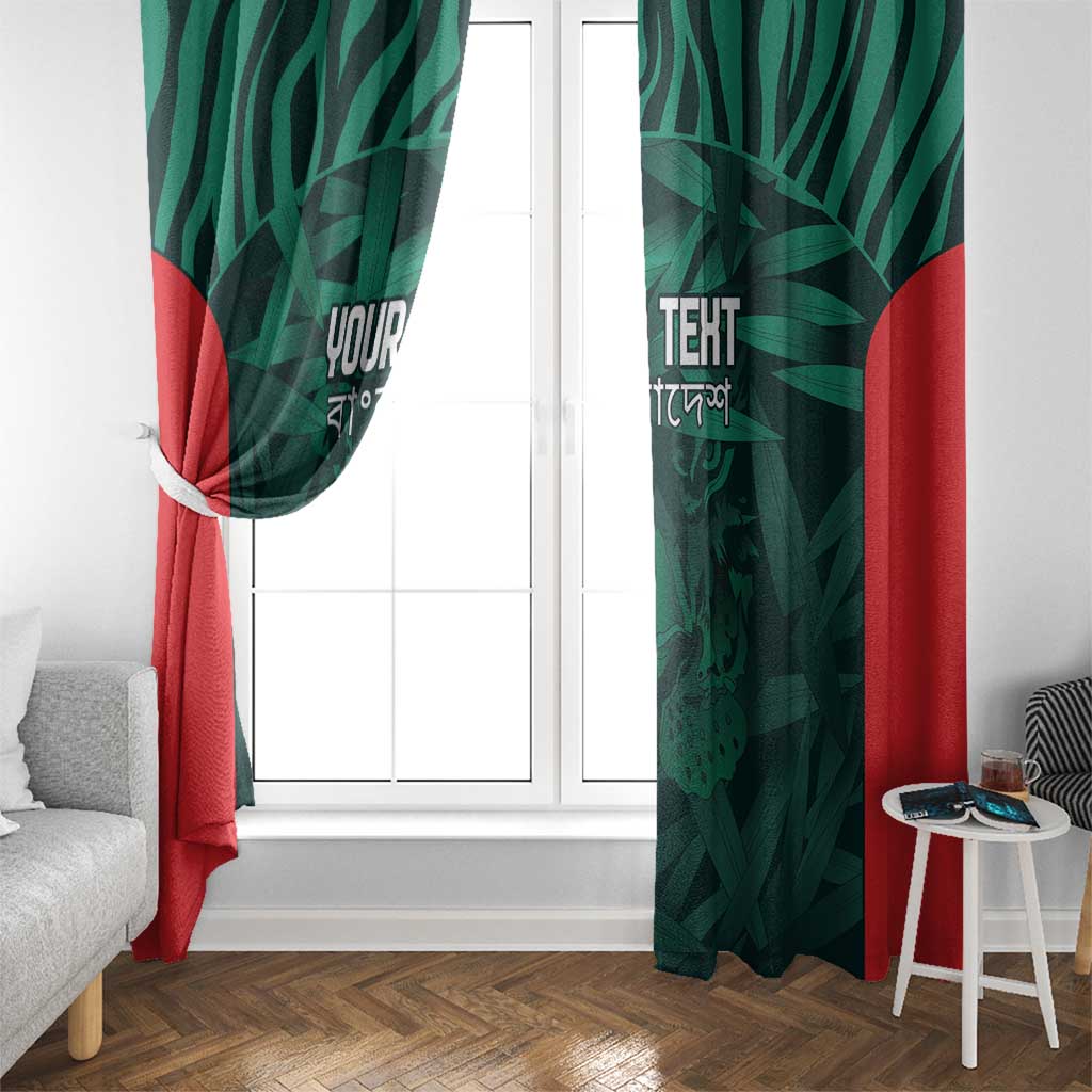 Royal Bengal Tiger Bangladesh Cricket Custom Window Curtain The Red and Green Version
