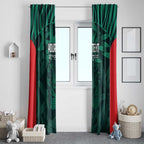 Royal Bengal Tiger Bangladesh Cricket Custom Window Curtain The Red and Green Version