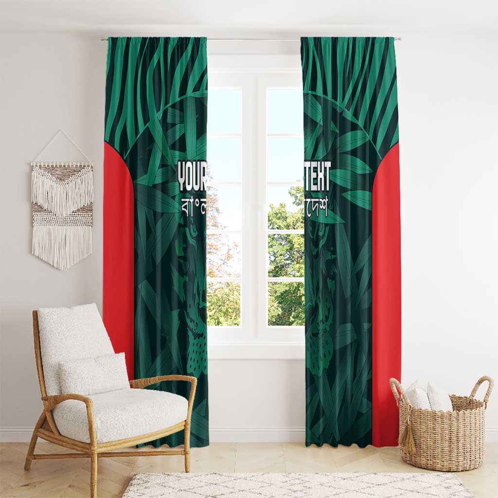 Royal Bengal Tiger Bangladesh Cricket Custom Window Curtain The Red and Green Version