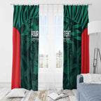 Royal Bengal Tiger Bangladesh Cricket Custom Window Curtain The Red and Green Version