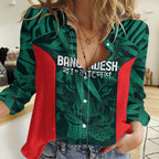 Royal Bengal Tiger Bangladesh Cricket Custom Women Casual Shirt The Red and Green Version