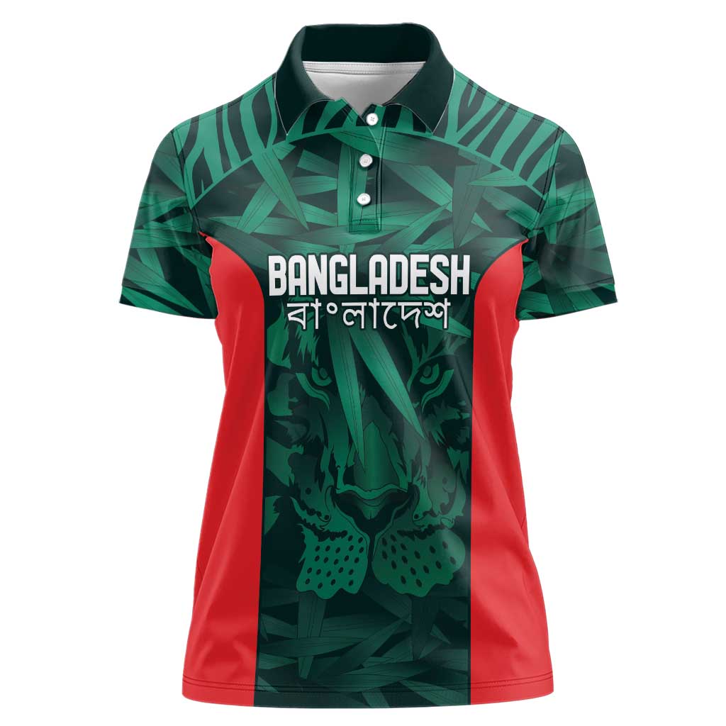 Royal Bengal Tiger Bangladesh Cricket Custom Women Polo Shirt The Red and Green Version