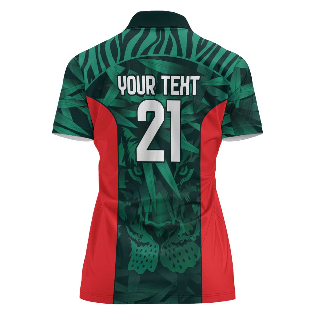 Royal Bengal Tiger Bangladesh Cricket Custom Women Polo Shirt The Red and Green Version