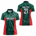 Royal Bengal Tiger Bangladesh Cricket Custom Women Polo Shirt The Red and Green Version