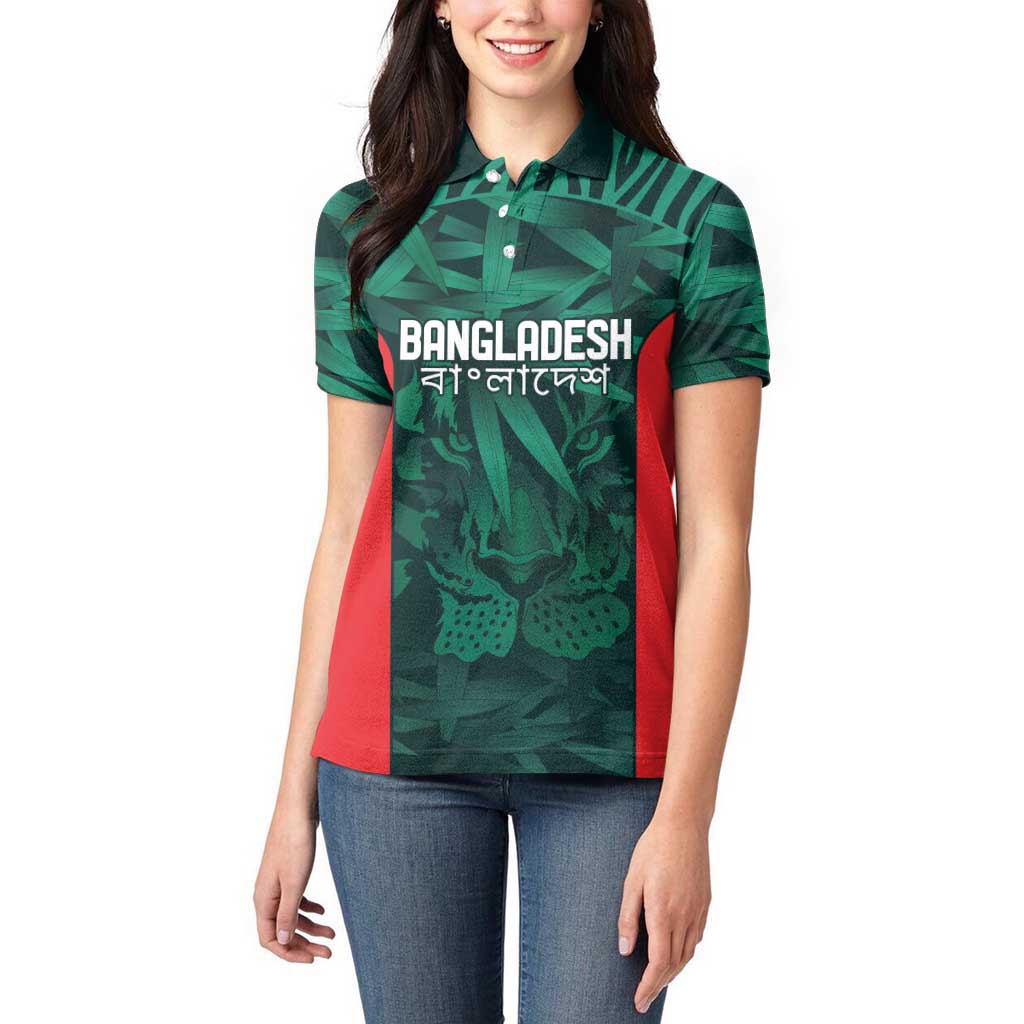 Royal Bengal Tiger Bangladesh Cricket Custom Women Polo Shirt The Red and Green Version