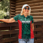 Royal Bengal Tiger Bangladesh Cricket Custom Women Polo Shirt The Red and Green Version