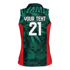 Royal Bengal Tiger Bangladesh Cricket Custom Women Sleeveless Polo Shirt The Red and Green Version