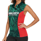 Royal Bengal Tiger Bangladesh Cricket Custom Women Sleeveless Polo Shirt The Red and Green Version
