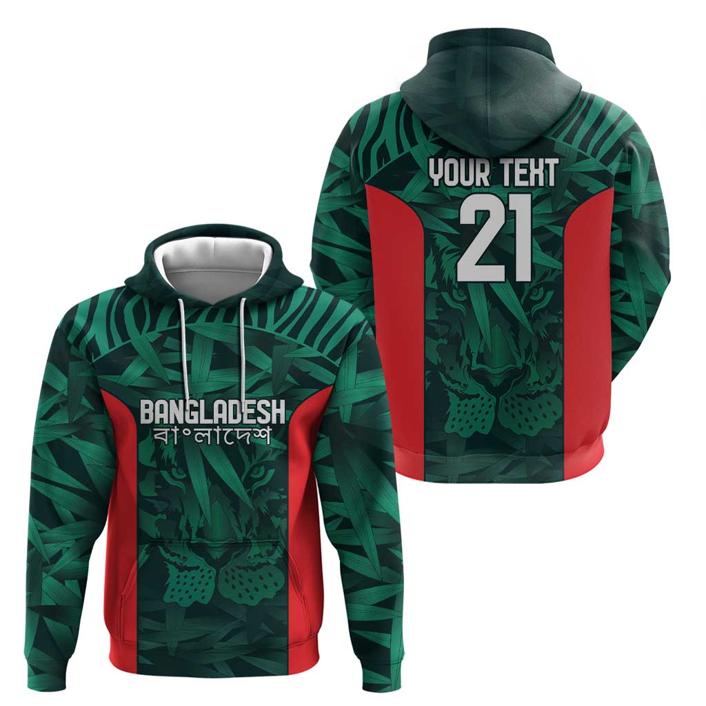 Royal Bengal Tiger Bangladesh Cricket Custom Zip Hoodie The Red and Green Version