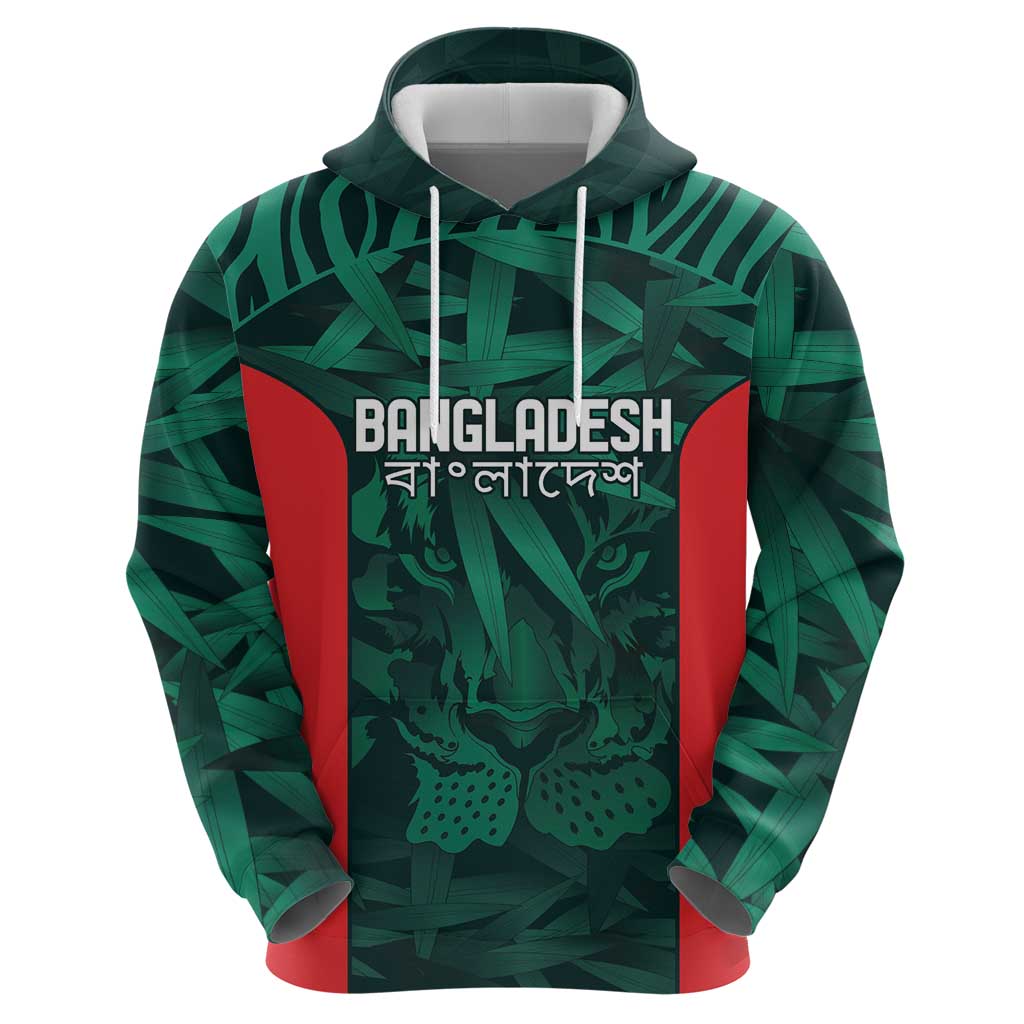 Royal Bengal Tiger Bangladesh Cricket Custom Zip Hoodie The Red and Green Version