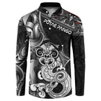 Personalised New Zealand Potae Pango Cricket Button Sweatshirt Special Maori Hei Tiki Tribal Tattoo