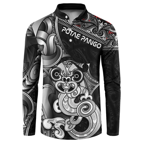 Personalised New Zealand Potae Pango Cricket Button Sweatshirt Special Maori Hei Tiki Tribal Tattoo