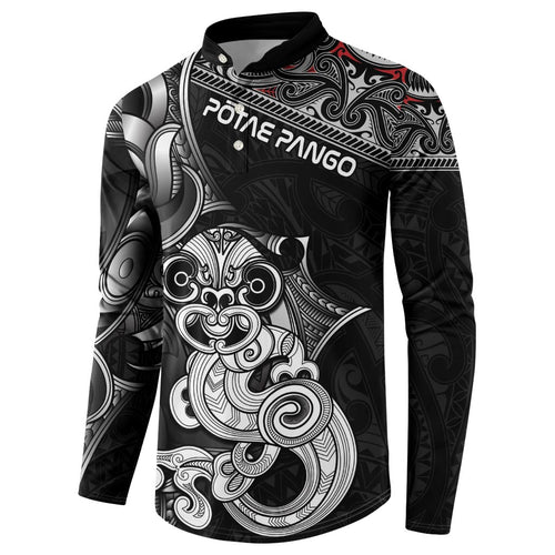 Personalised New Zealand Potae Pango Cricket Button Sweatshirt Special Maori Hei Tiki Tribal Tattoo