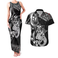 Personalised New Zealand Potae Pango Cricket Couples Matching Tank Maxi Dress and Hawaiian Shirt Special Maori Hei Tiki Tribal Tattoo