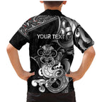 Personalised New Zealand Potae Pango Cricket Family Matching Mermaid Dress and Hawaiian Shirt Special Maori Hei Tiki Tribal Tattoo