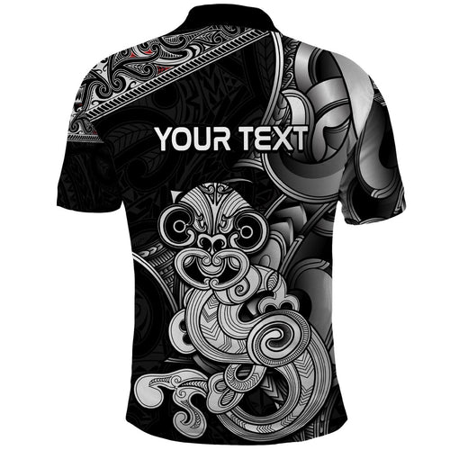 Personalised New Zealand Potae Pango Cricket Polo Shirt Special Maori Hei Tiki Tribal Tattoo