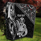 Personalised New Zealand Potae Pango Cricket Quilt Special Maori Hei Tiki Tribal Tattoo