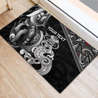 Personalised New Zealand Potae Pango Cricket Rubber Doormat Special Maori Hei Tiki Tribal Tattoo