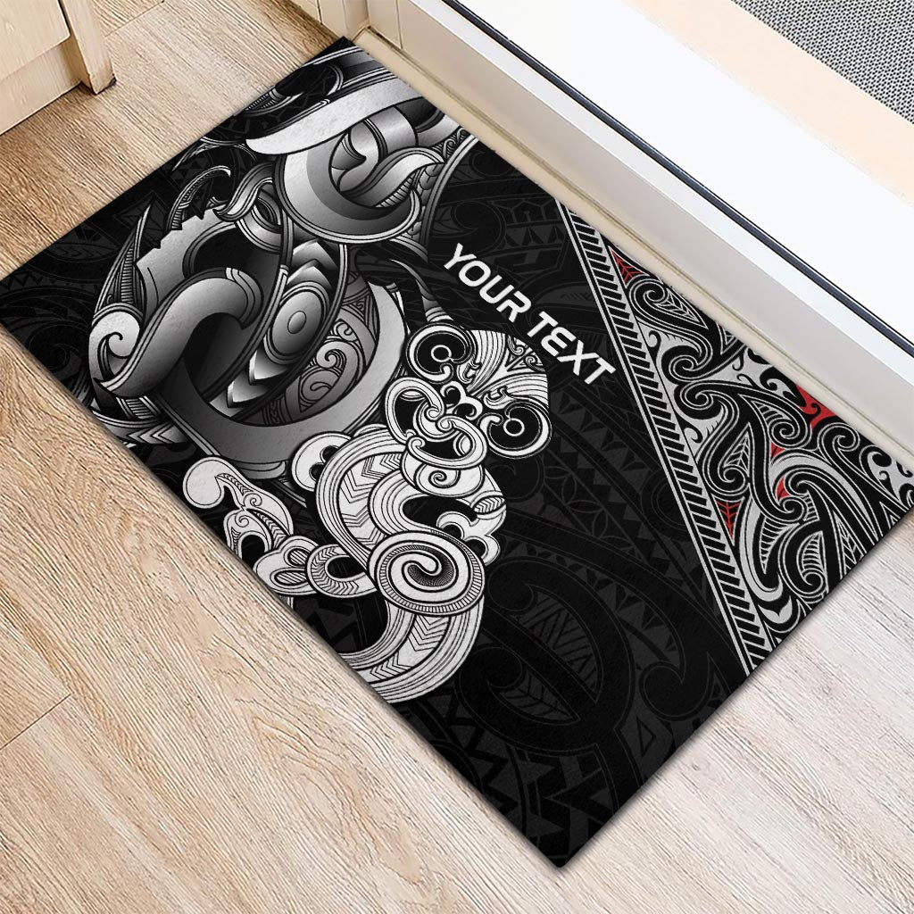 Personalised New Zealand Potae Pango Cricket Rubber Doormat Special Maori Hei Tiki Tribal Tattoo