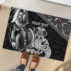 Personalised New Zealand Potae Pango Cricket Rubber Doormat Special Maori Hei Tiki Tribal Tattoo