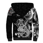 Personalised New Zealand Potae Pango Cricket Sherpa Hoodie Special Maori Hei Tiki Tribal Tattoo
