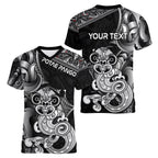 Personalised New Zealand Potae Pango Cricket Women V-Neck T-Shirt Special Maori Hei Tiki Tribal Tattoo