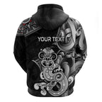 Personalised New Zealand Potae Pango Cricket Zip Hoodie Special Maori Hei Tiki Tribal Tattoo