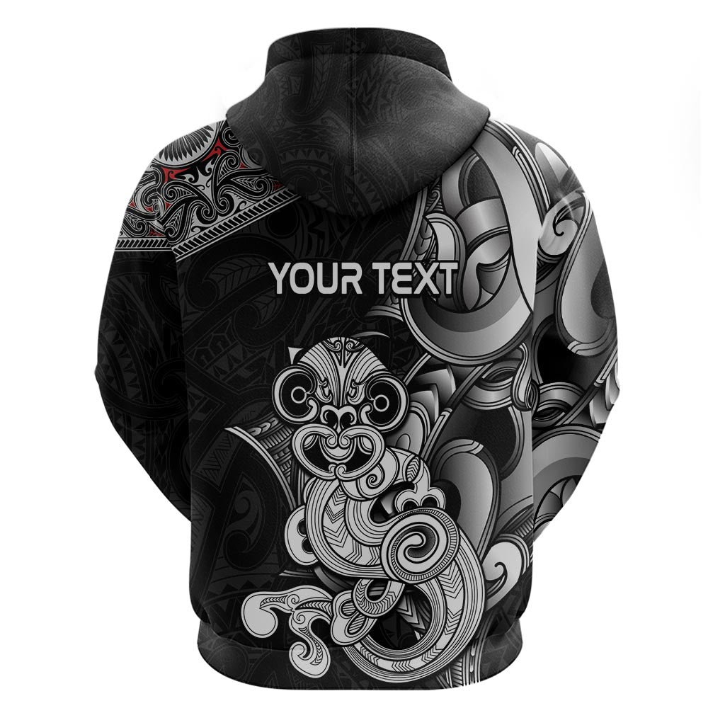 Personalised New Zealand Potae Pango Cricket Zip Hoodie Special Maori Hei Tiki Tribal Tattoo