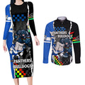 nrl-combine-bulldogs-and-panthers-couples-matching-long-sleeve-bodycon-dress-and-long-sleeve-button-shirts