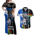 nrl-combine-bulldogs-and-panthers-couples-matching-off-shoulder-maxi-dress-and-hawaiian-shirt
