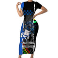 nrl-combine-bulldogs-and-panthers-short-sleeve-bodycon-dress