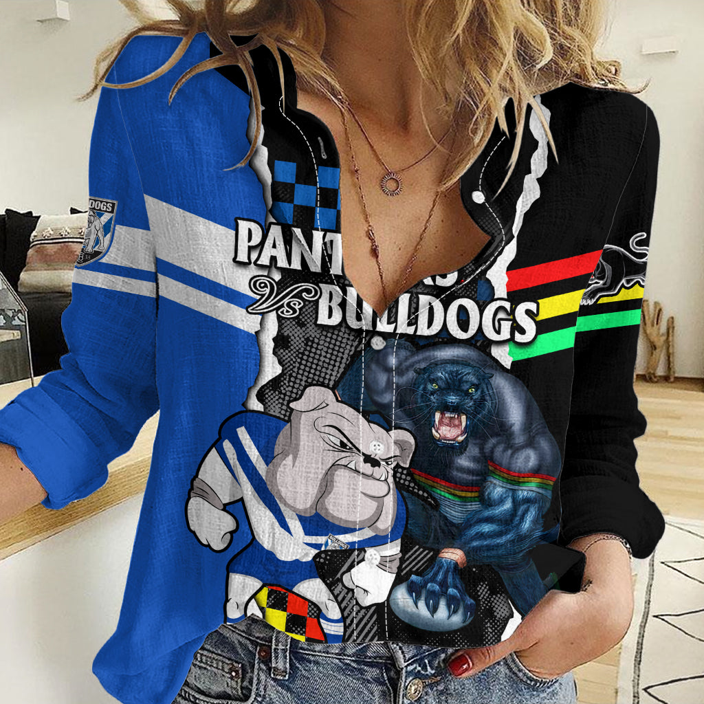 NRL Combine Bulldogs and Panthers Women Casual Shirt LT9