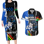 custom-nrl-combine-bulldogs-and-panthers-couples-matching-long-sleeve-bodycon-dress-and-hawaiian-shirt