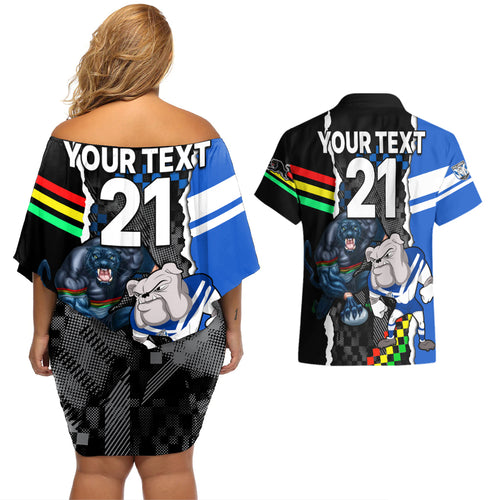 custom-nrl-combine-bulldogs-and-panthers-couples-matching-off-shoulder-short-dress-and-hawaiian-shirt