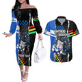 custom-nrl-combine-bulldogs-and-panthers-couples-matching-off-the-shoulder-long-sleeve-dress-and-hawaiian-shirt