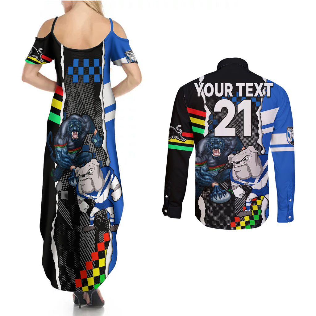 custom-nrl-combine-bulldogs-and-panthers-couples-matching-summer-maxi-dress-and-long-sleeve-button-shirts