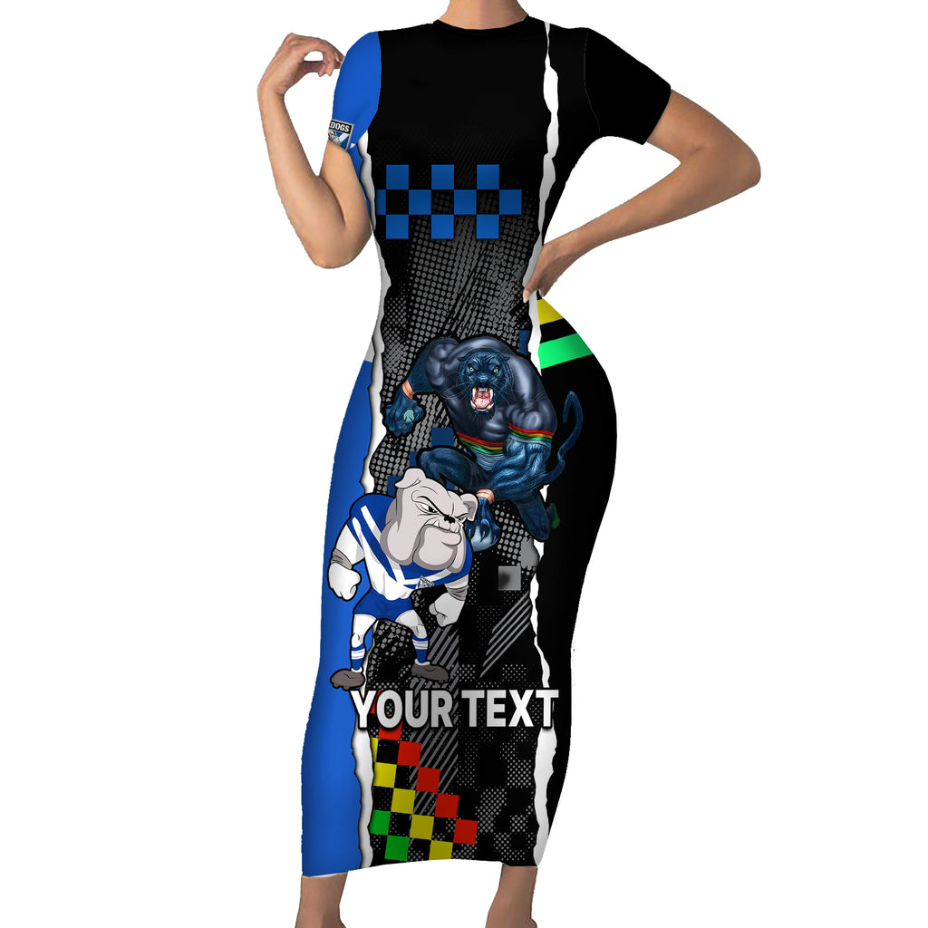 custom-nrl-combine-bulldogs-and-panthers-short-sleeve-bodycon-dress